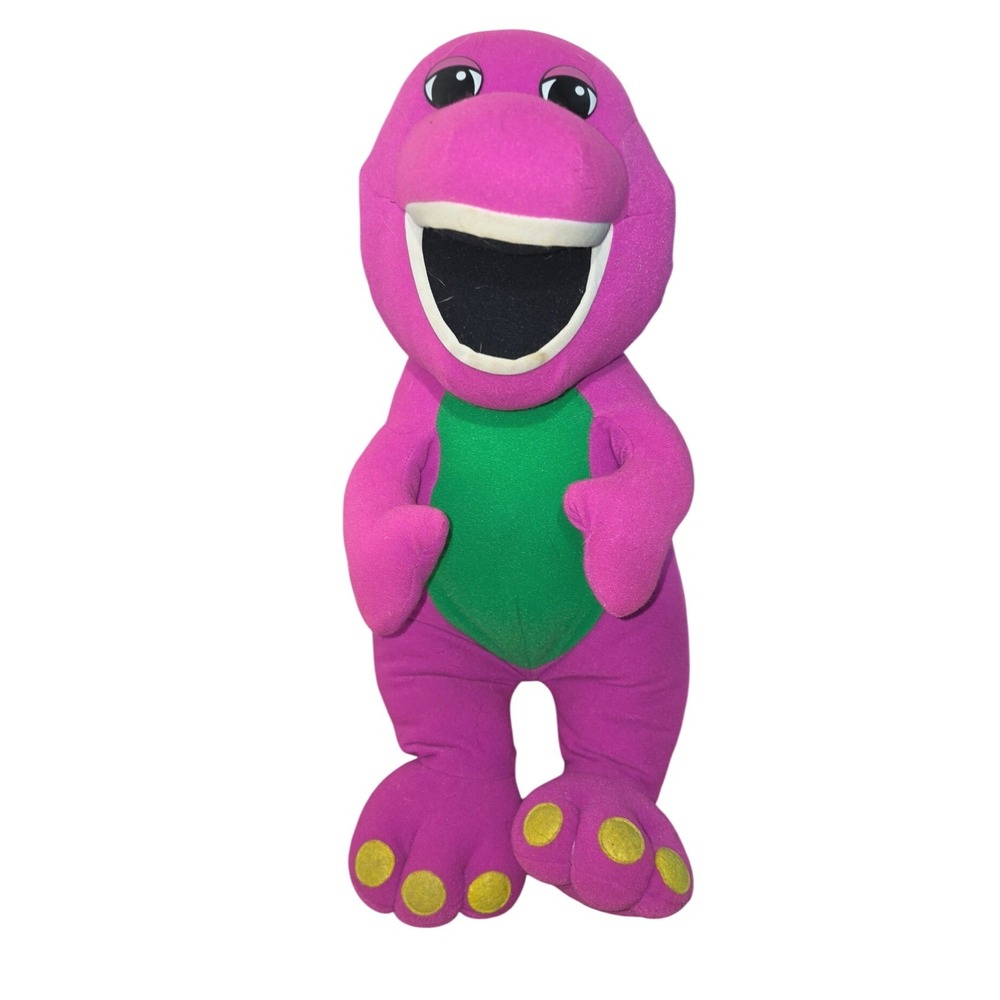 Vintage Playskool Barney the Dinosaur Plush Purple Stuffed Animal Toy 17 inch